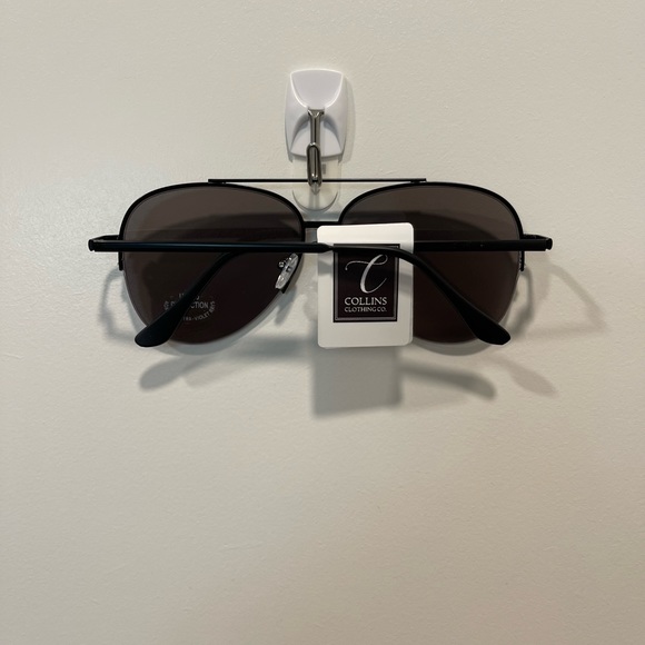 Half Rim Aviator Sunglasses Unisex Adults, Black - Picture 3 of 7